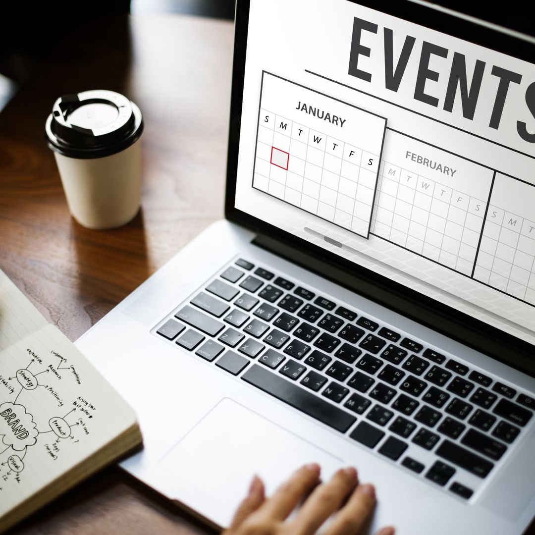 Laptop mit Events Aktuelle Termine
