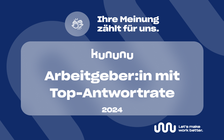 Auszeichnung Arbeitgeber mit TOP-Antwortrate kununu